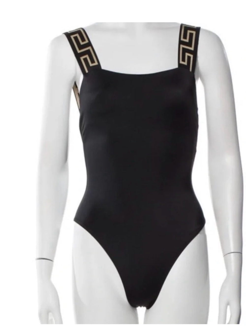 Black versace bodysuit with Decorative Straps